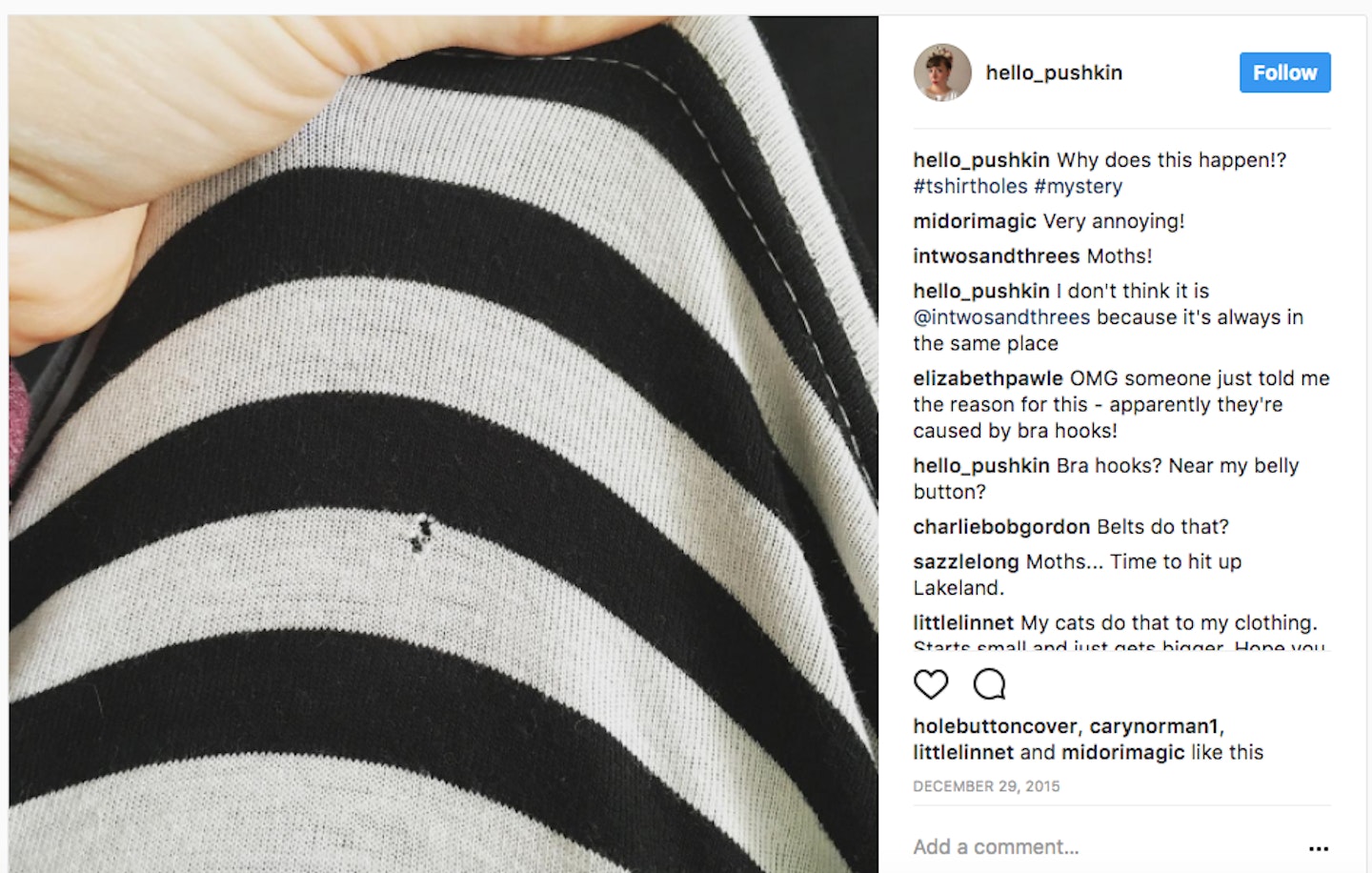 So this is why your clothes get tiny holes in them (and what you can do